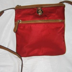 MICHAEL Michael Kors Red Canvas Crossbody Handbag